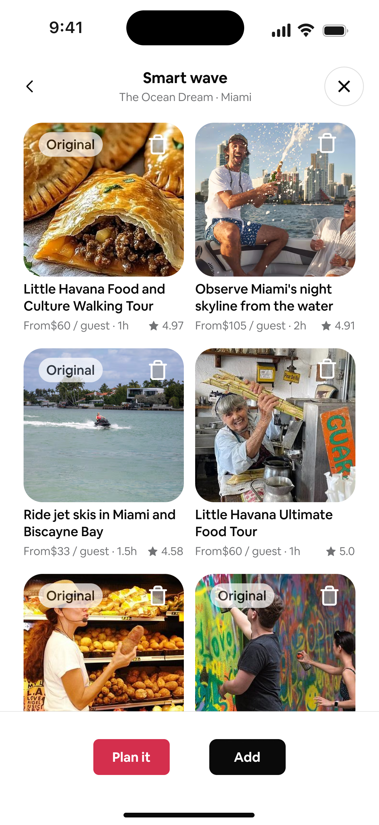 Compare two proposed itineraries
