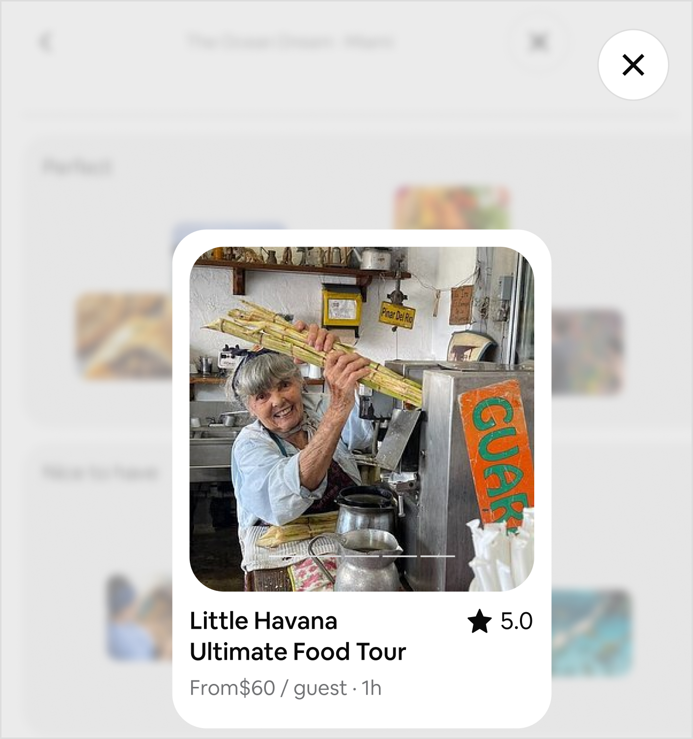 An activity card expanded to show details